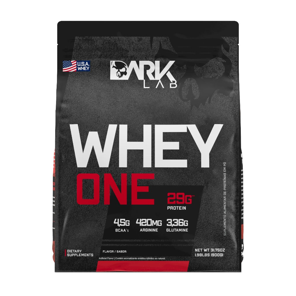 Whey Protein One Refil Chocolate 900g Dark Lab Proteina com BCAA, Glutamina, Arginina