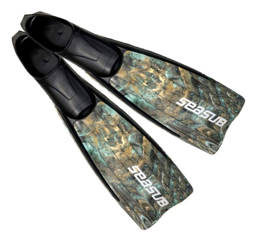 Nadadeira Fechada Seasub Velox Camuflada Mergulho Pesca Sub