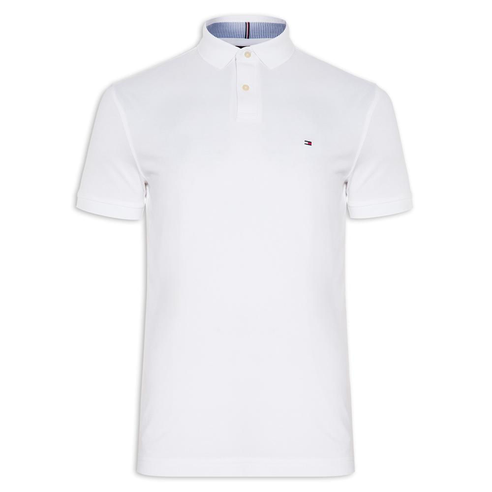 Camiseta Gola Polo Tommy Hilfiger Stretch Regular Fit Branco