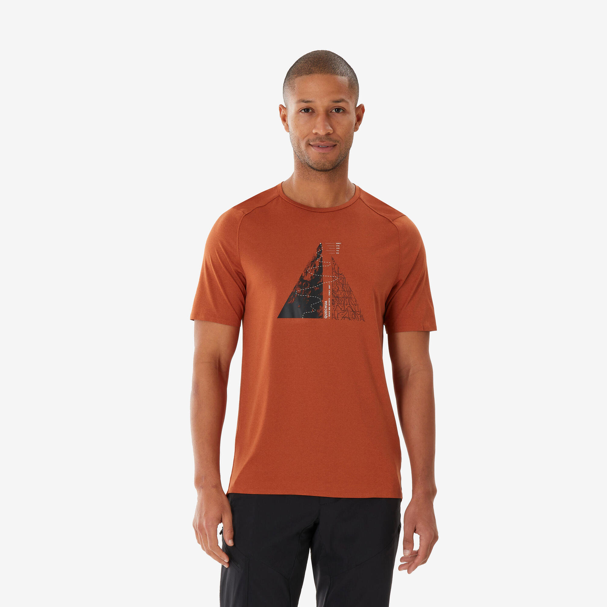 Camiseta Masculina Trilha Trekking MH 500 Quechua Vermelha