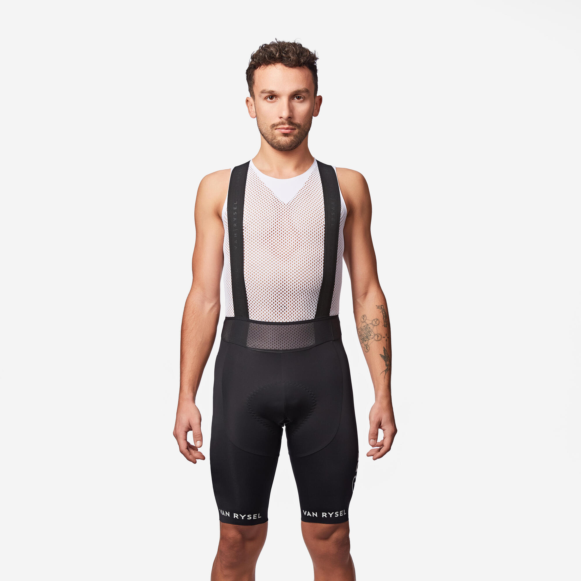 Shorts Réplica de Ciclismo de Estrada Masculino Ag2r La Mondiale Team Van Rysel Preta