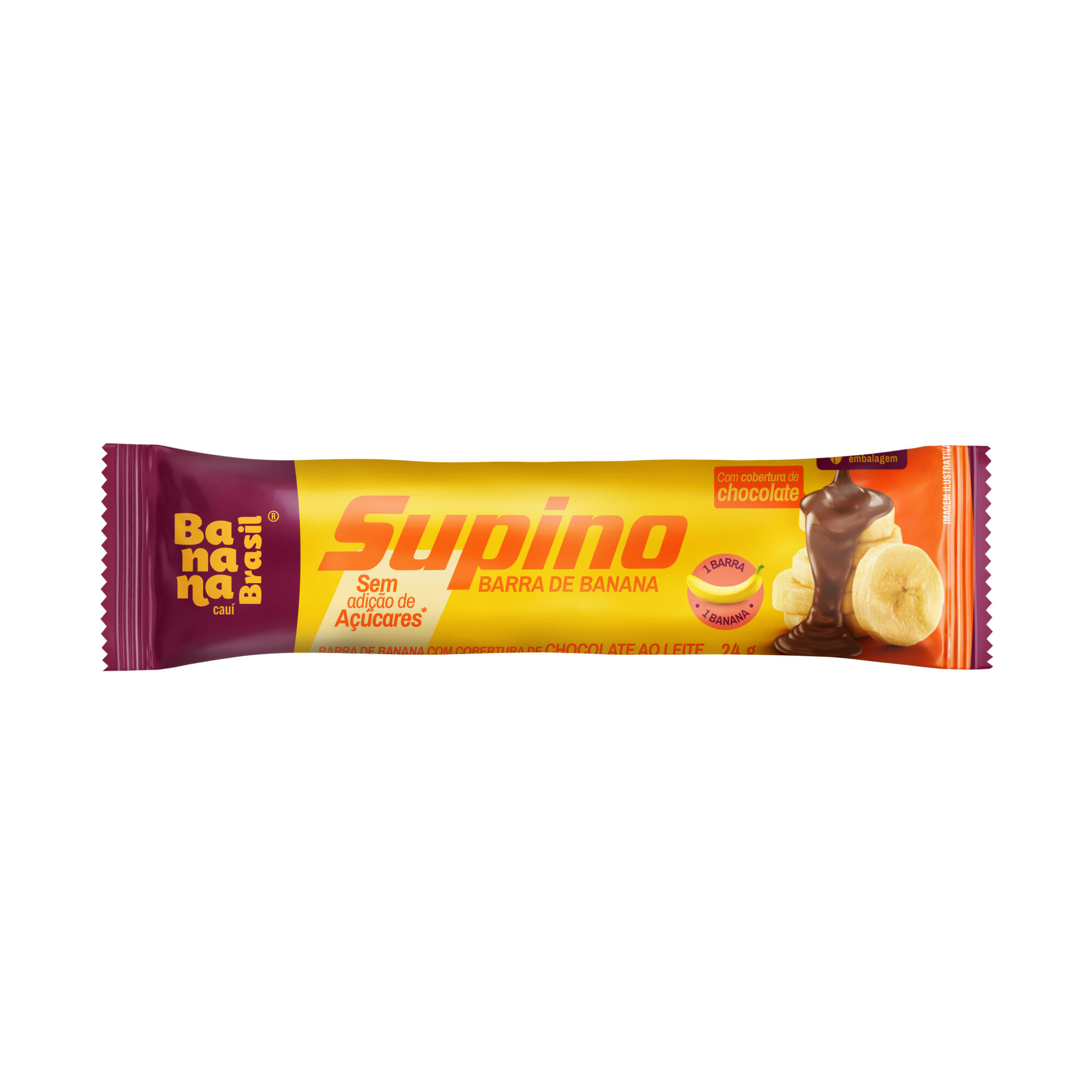 Barra de Castanhas e Amendoim com Cobertura de Chocolate Nuts Banana Brasil 25g