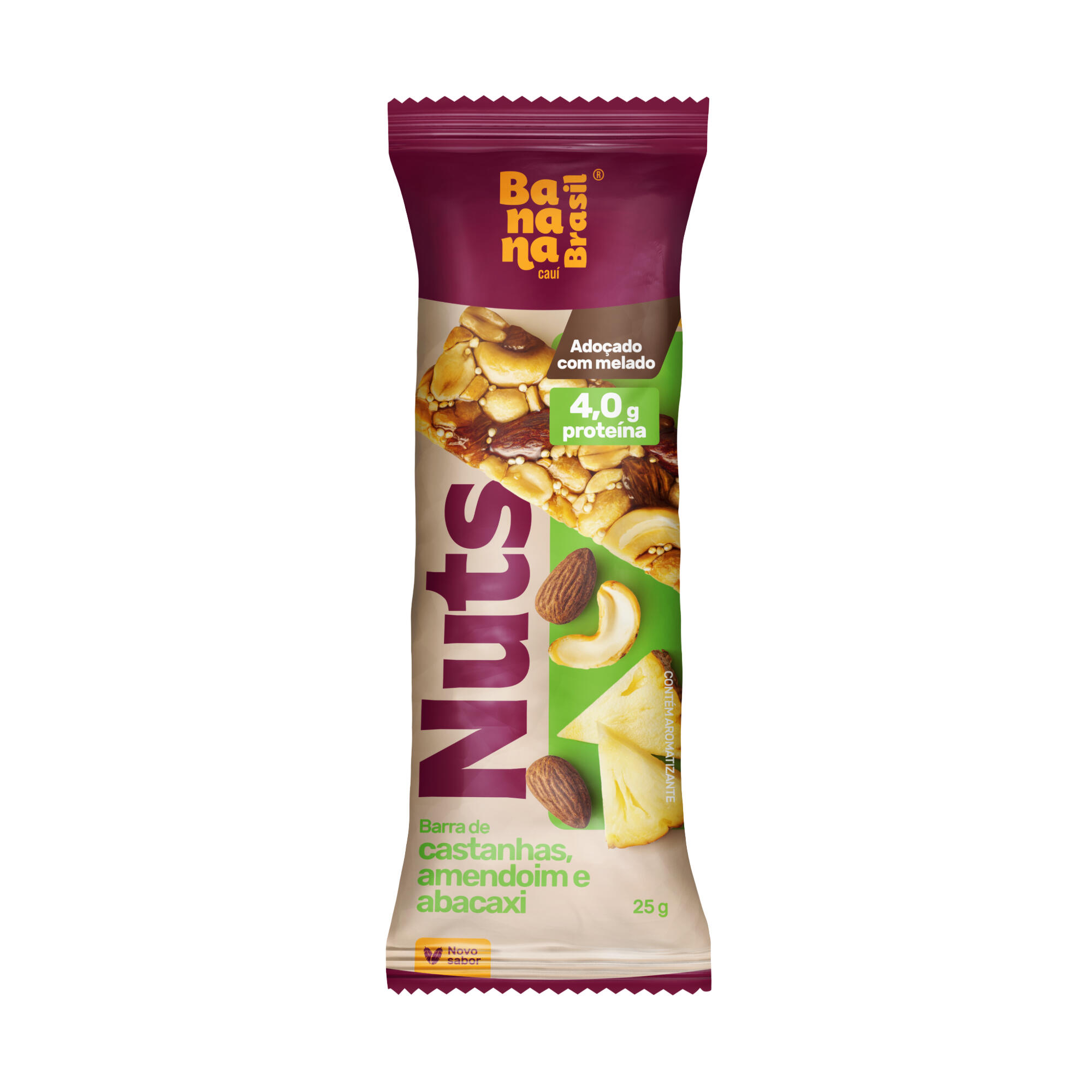 Barra De Nuts Banana Brasil Castanhas Amendoim E Abacaxi 25g