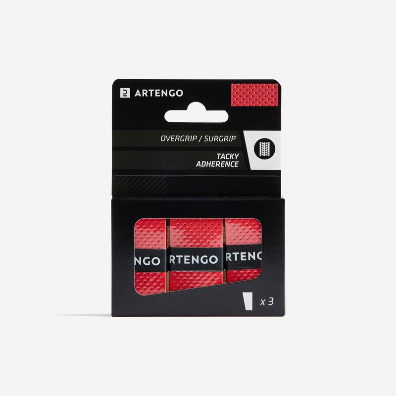 Overgrip de Tênis Tacky Conjunto (3 Unidades) Artengo Vermelho