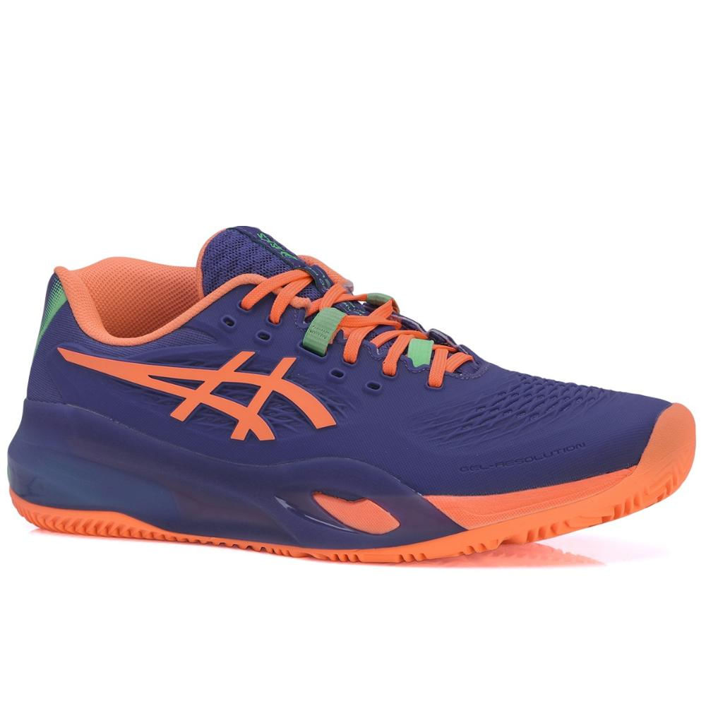 Decathlon | Tênis Asics Gel Resolution X Padel Azul e Laranja