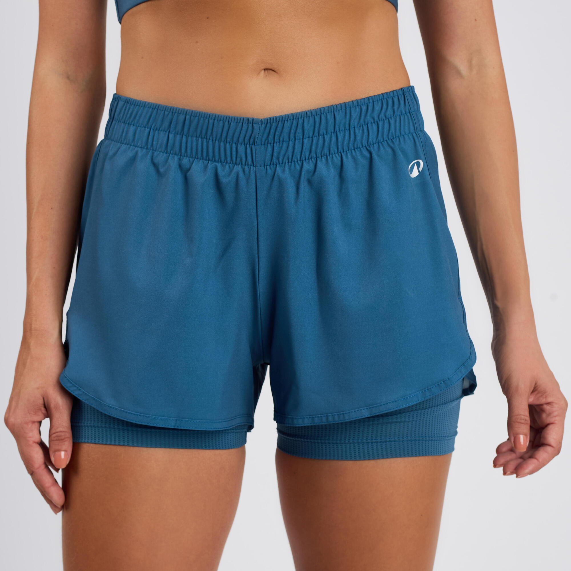 Shorts Feminino 2 em 1 de Treino 120 Domyos Verde