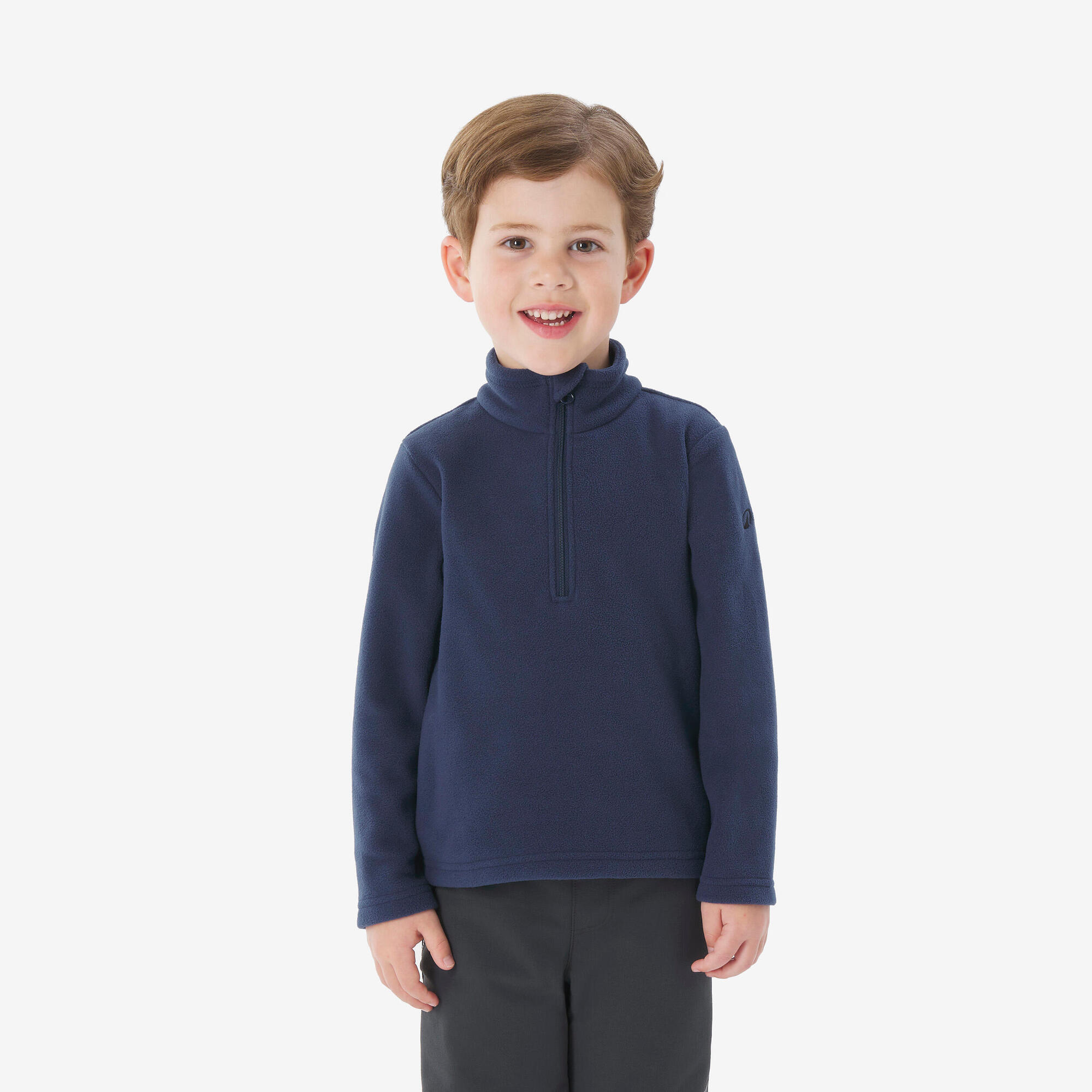 Blusa Fleece Infantil de Trilha Mh100 Quechua Azul