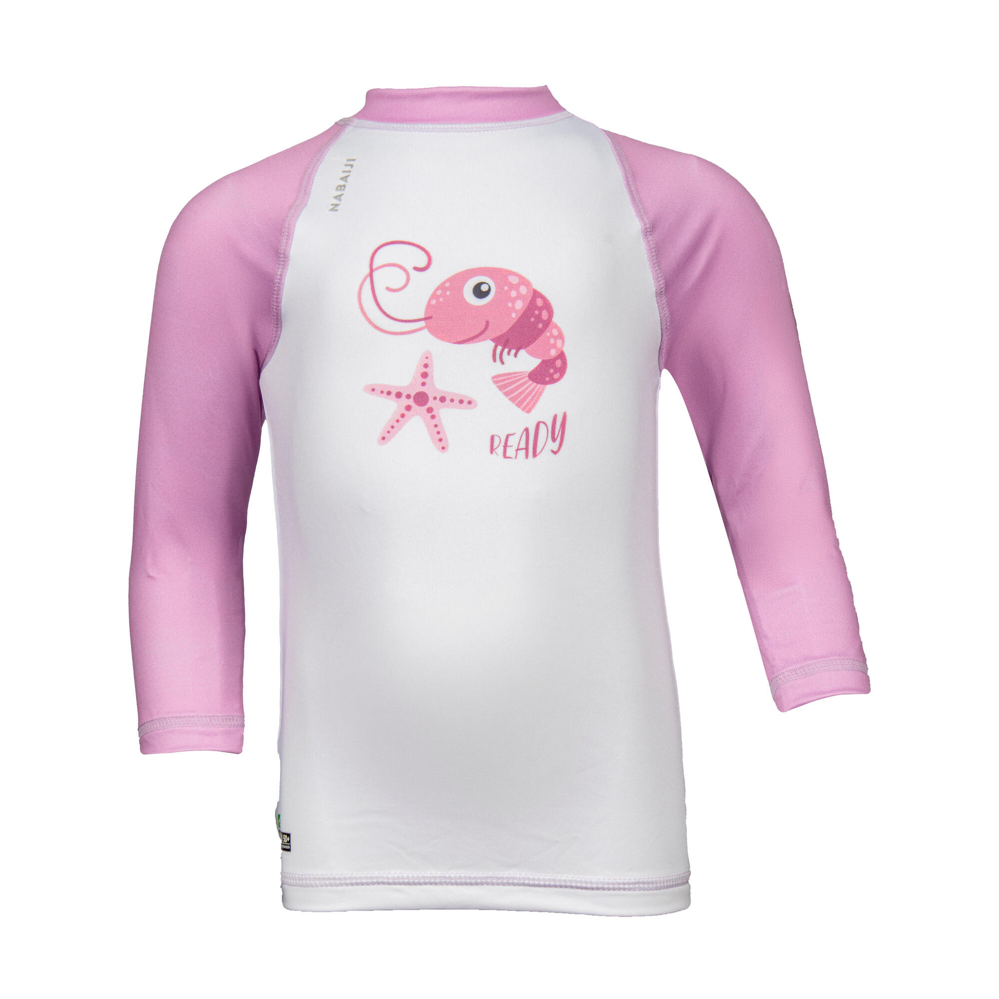 Camiseta de Bebê Natação com Proteção Solar Olaian Rosa