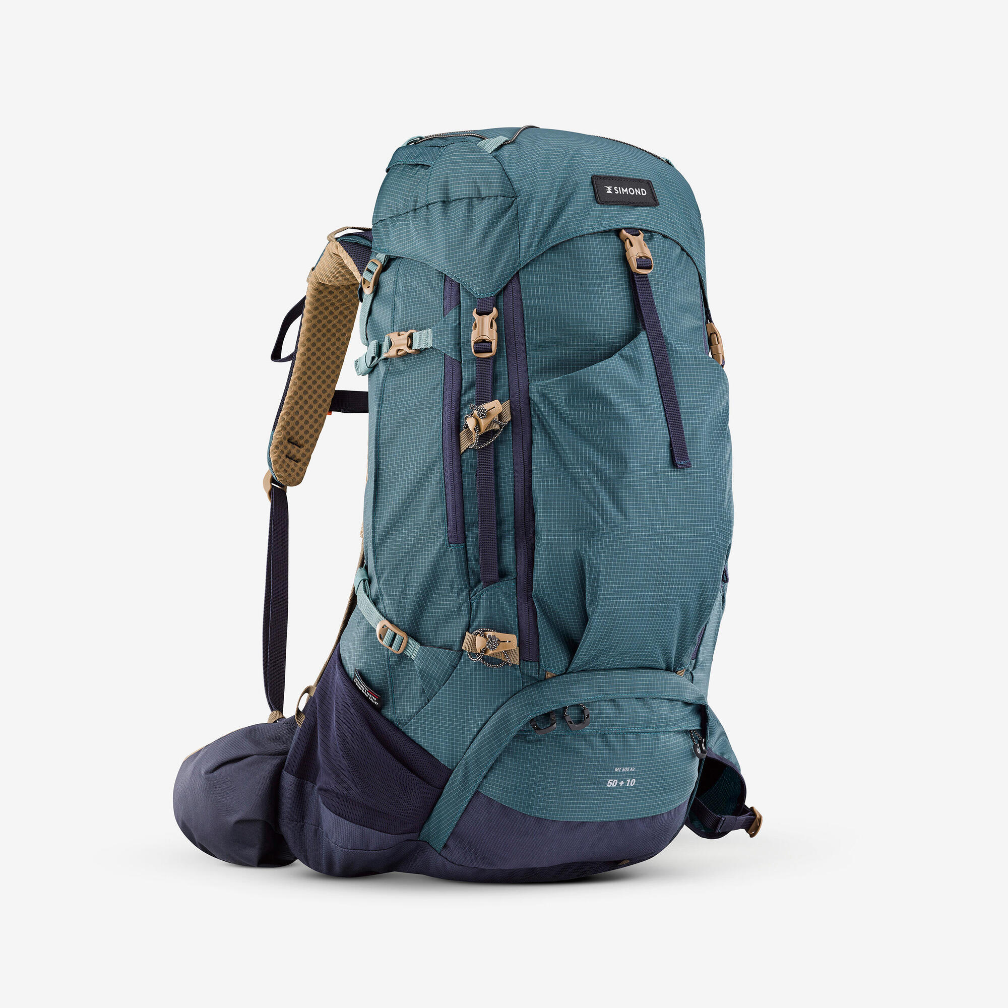 Decathlon | Mochila Adulta de Trekking 50L+10L Air MT500 Simond Cinza