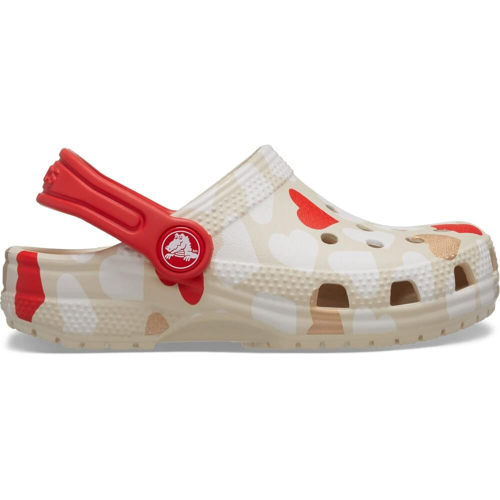 Sandália Crocs Classic Heart Print Clog T Sandstone/Multi