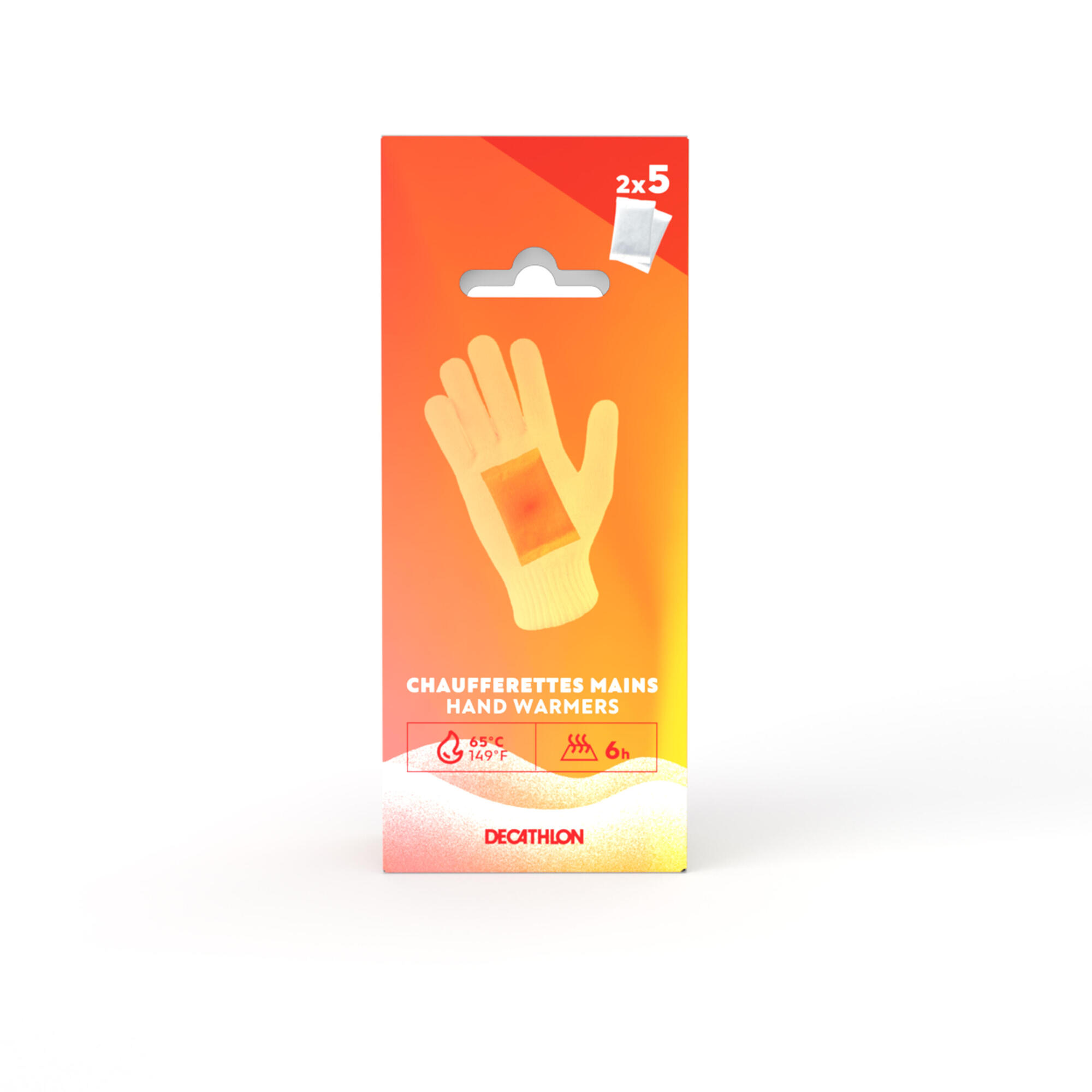 Decathlon | Kit 10 Unidades de Aquecedores para Mãos Inverno Wedze Laranja
