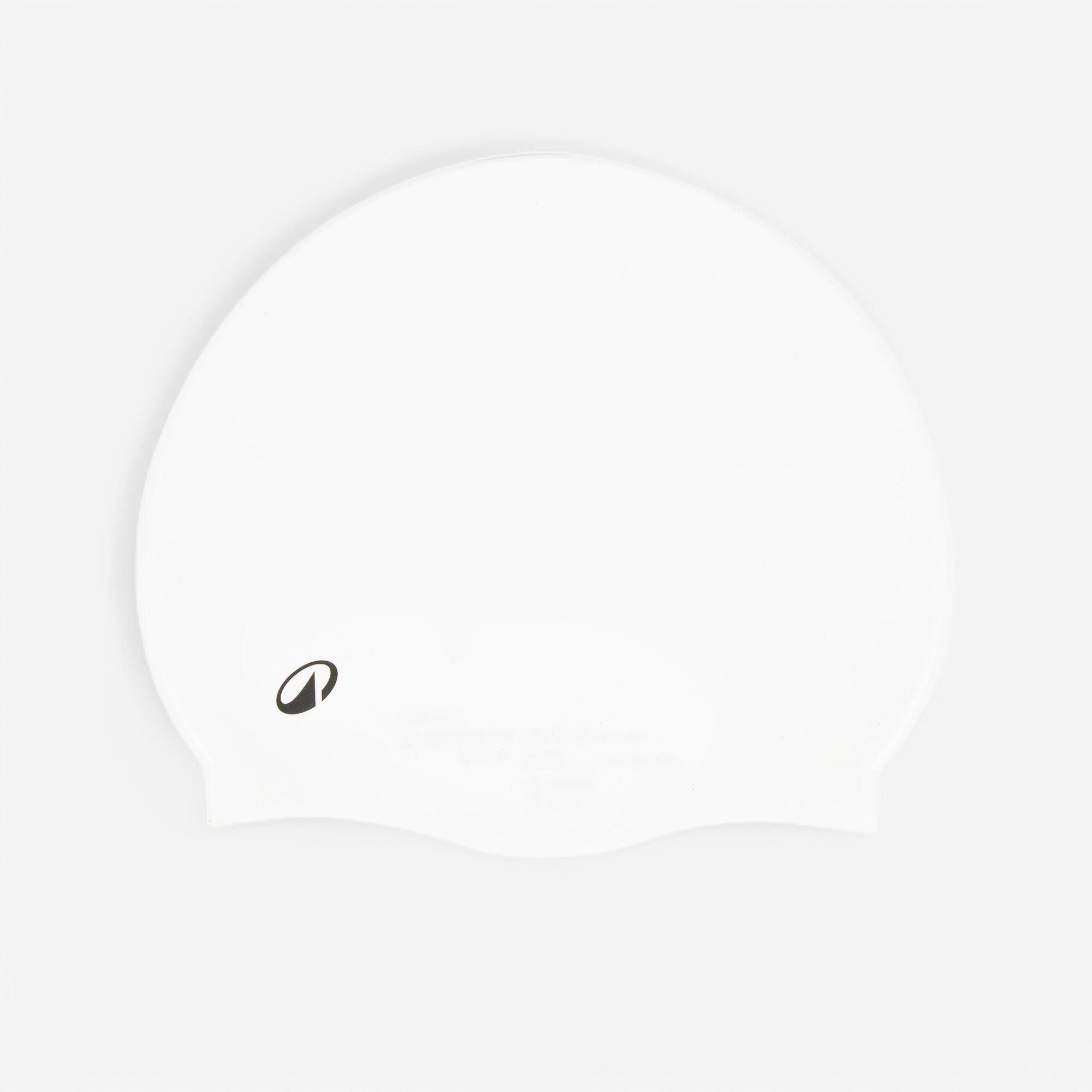 Touca de Natação de Silicone Logo 500 Branca