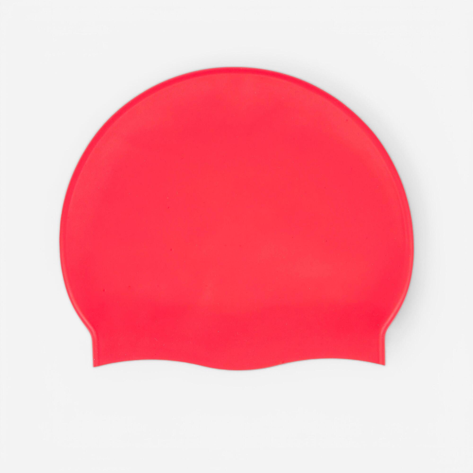 Touca de Natação de Silicone Logo 500 Vermelha