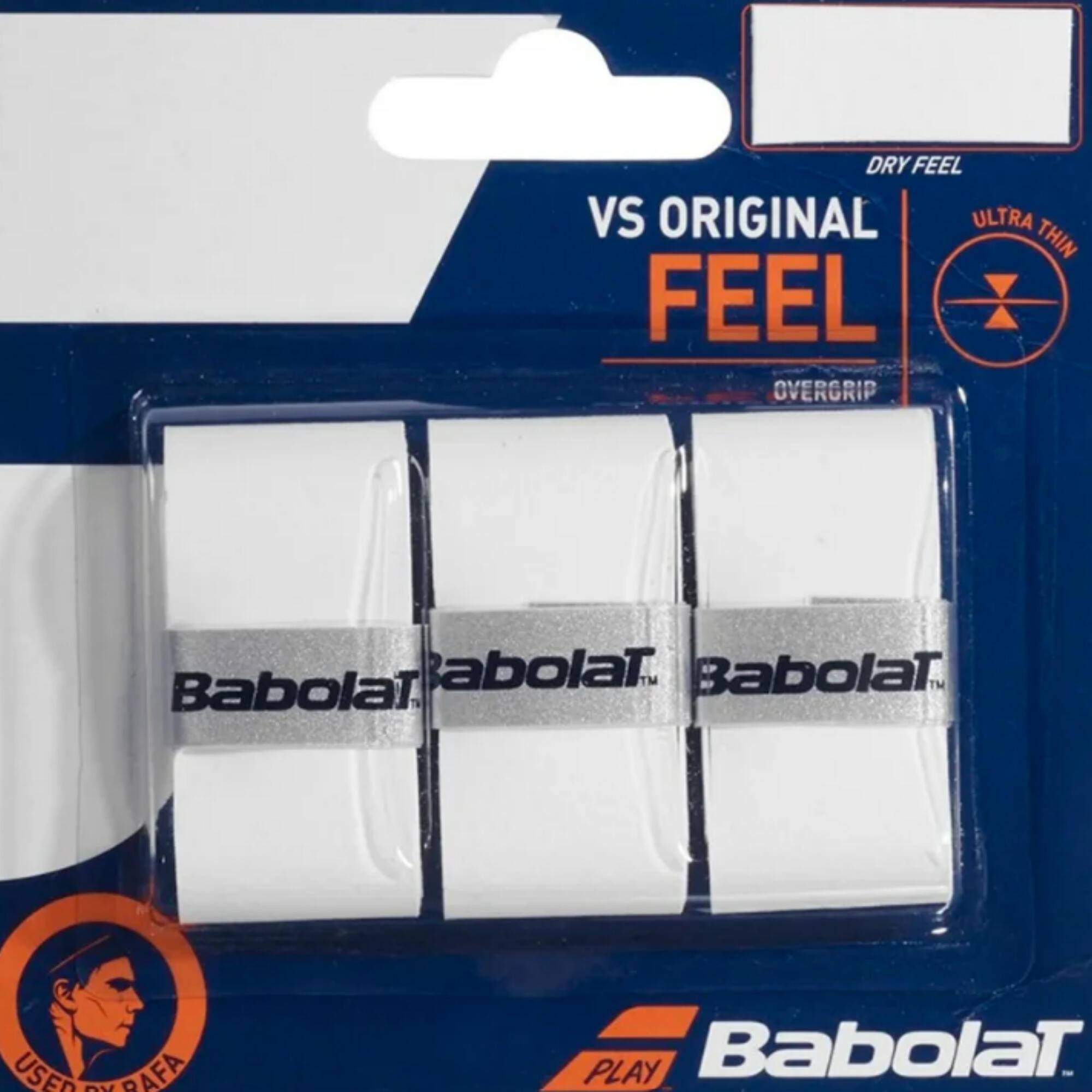 Kit 3 Unidades de Overgrip de Tênis VS Original Babolat Branco