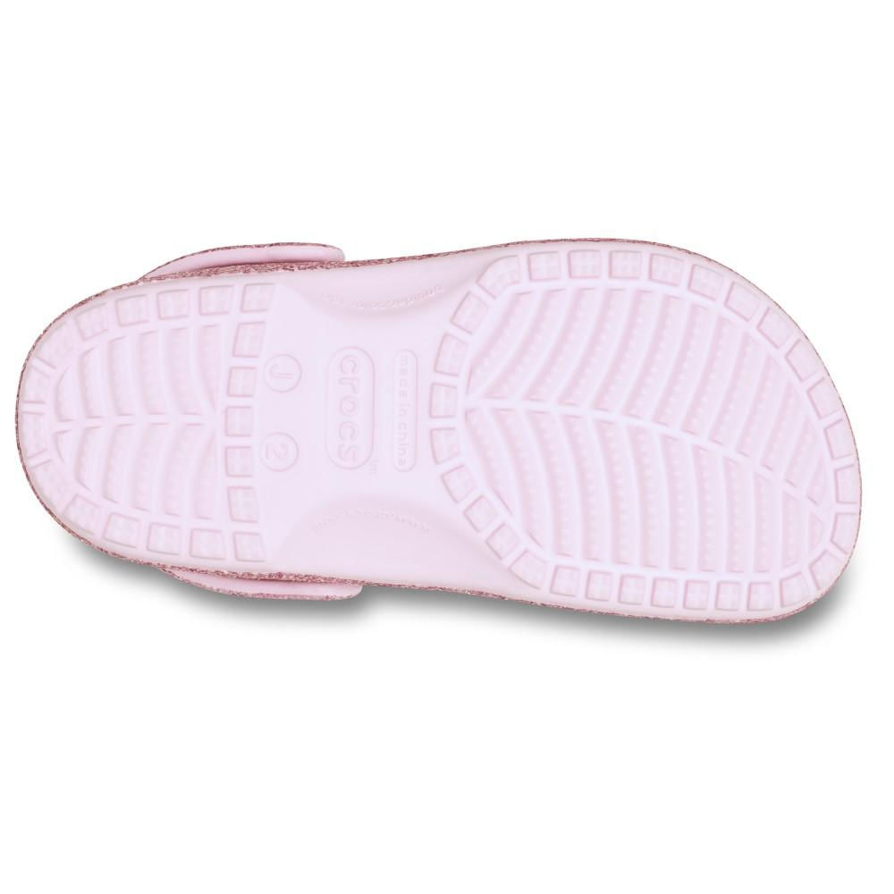Sandália Crocs Classic Chunky Glitter Clog K Pink Milk