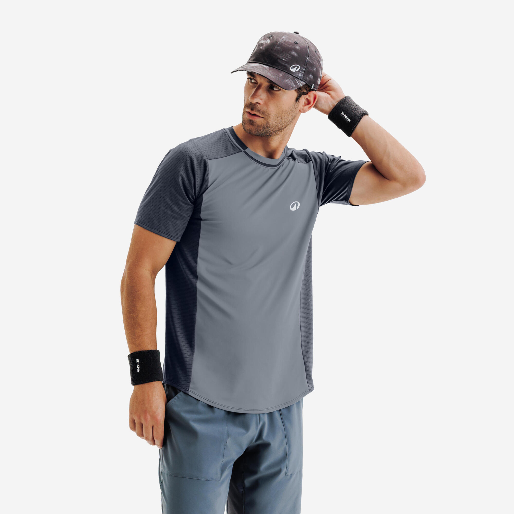 Camiseta Masculina de Tênis Respirável Kuikma Cinza