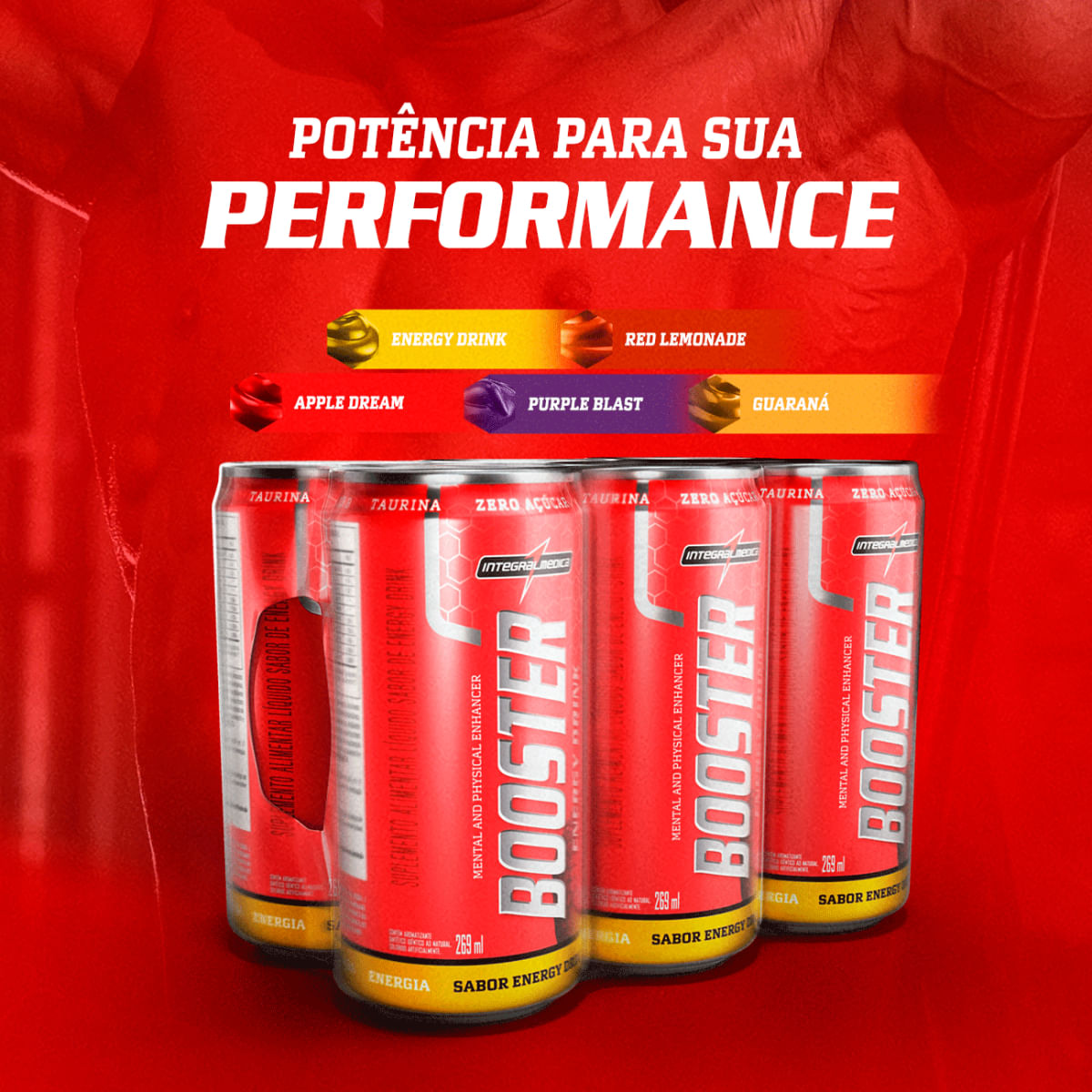 Decathlon | Pré treino 6 unidades Booster Drink 269ml Integralmédica