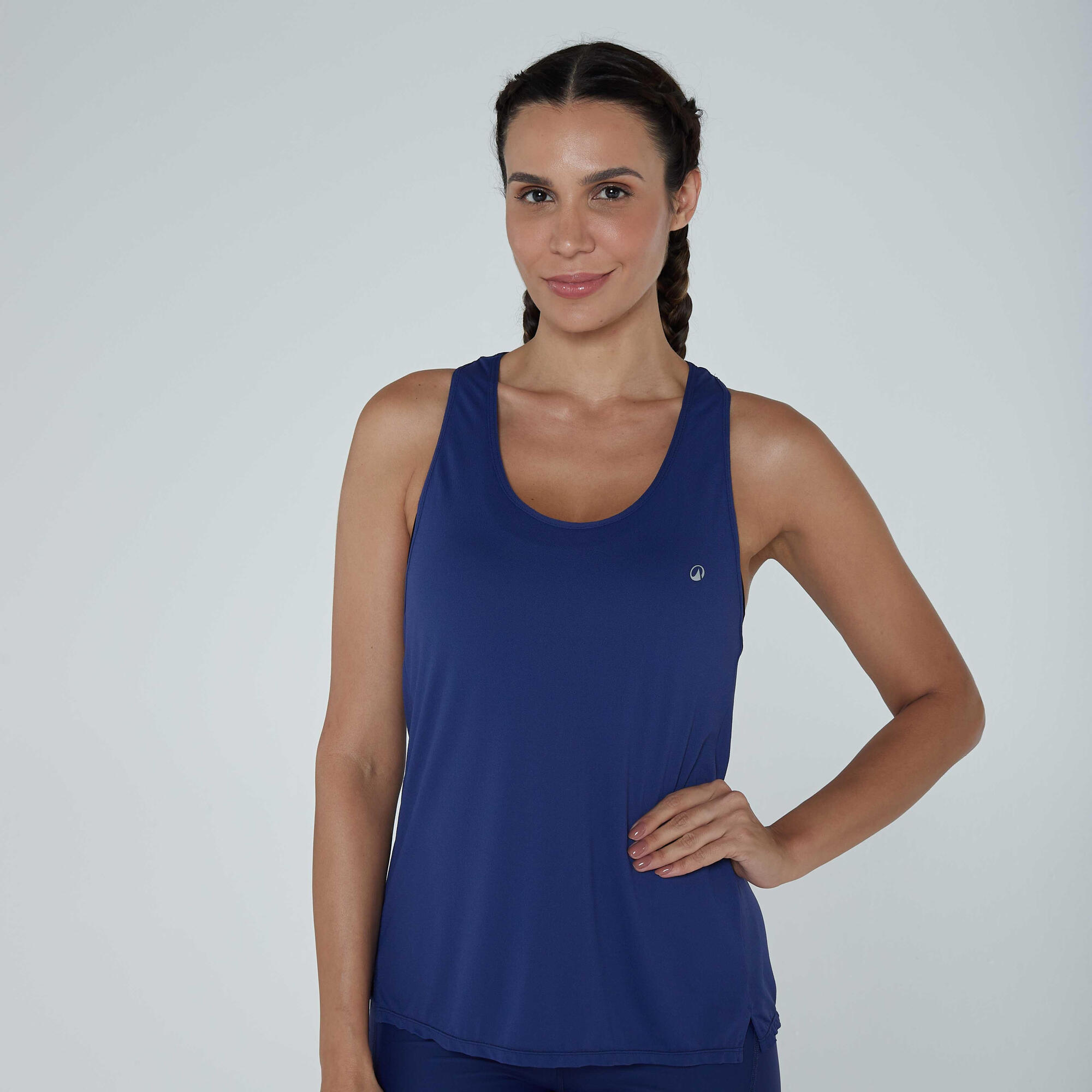 Decathlon | Regata Feminina de Ginástica Crepo Shape 500 Domyos Azul