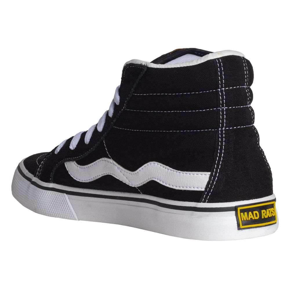 TÊNIS MAD RATS HI-TOP PRETO/BRANCO - KOLONI SKATESHOP