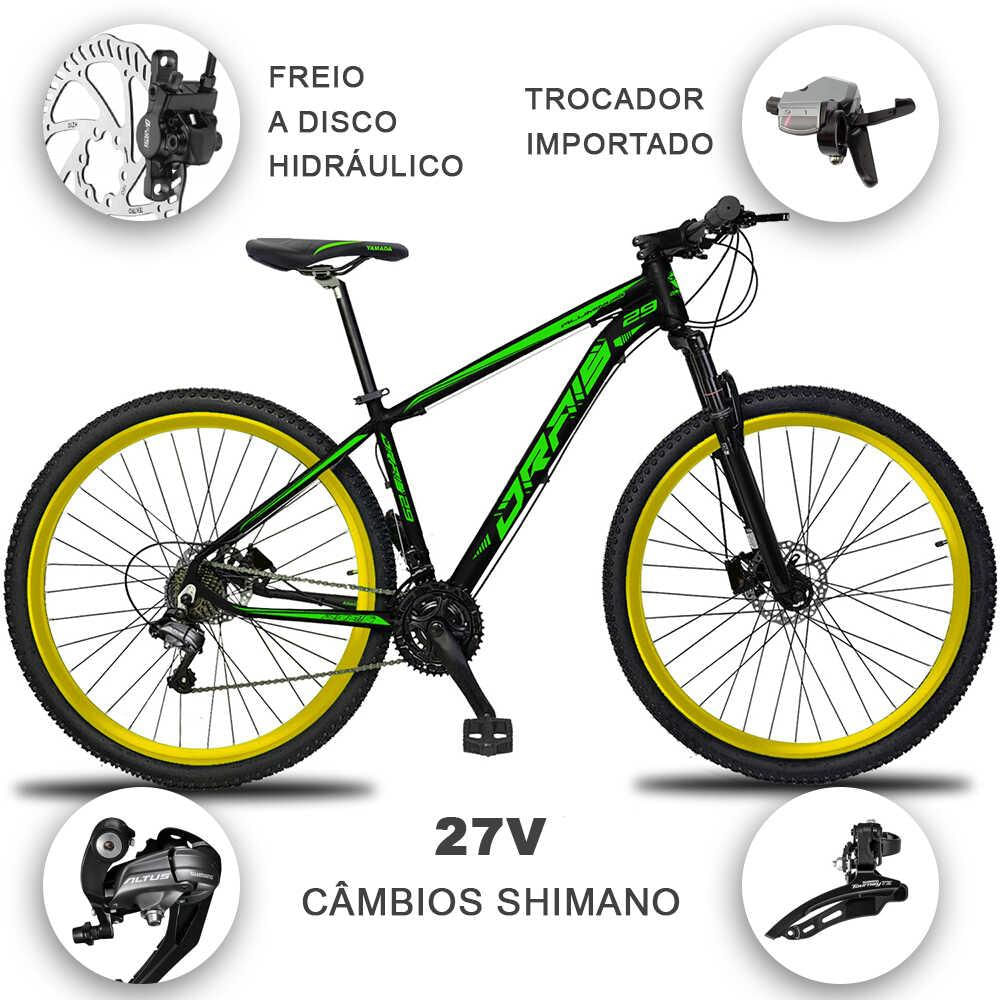 Bicicleta 27V Aro 29 Drais Clean C mbio Shimano Freio Hidr ulico