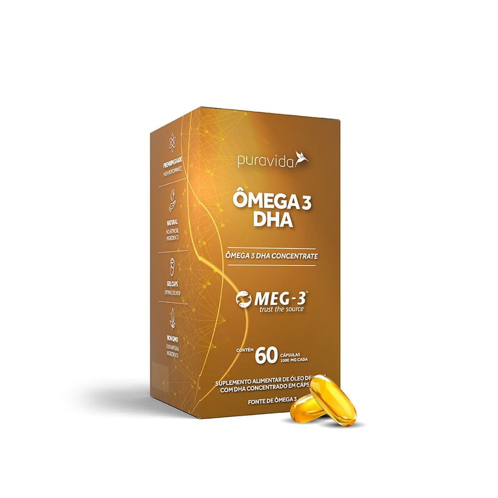 Ômega 3 DHA 60 Cáps Pura Vida