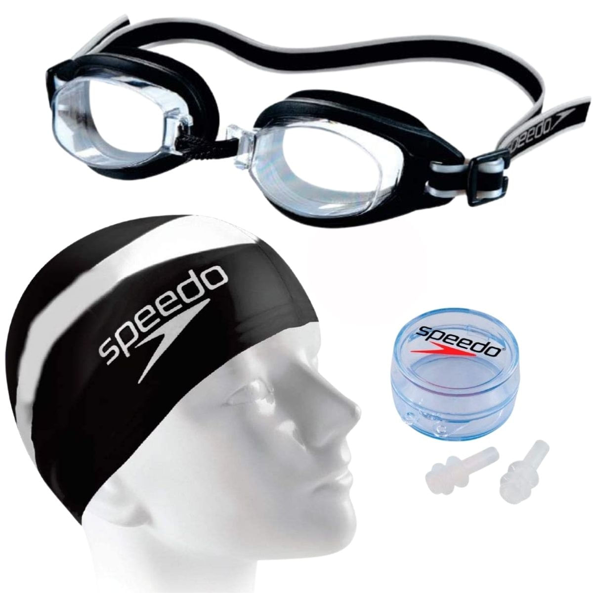 Kit Natação Óculos Touca E Protetor Ouvido Speedo