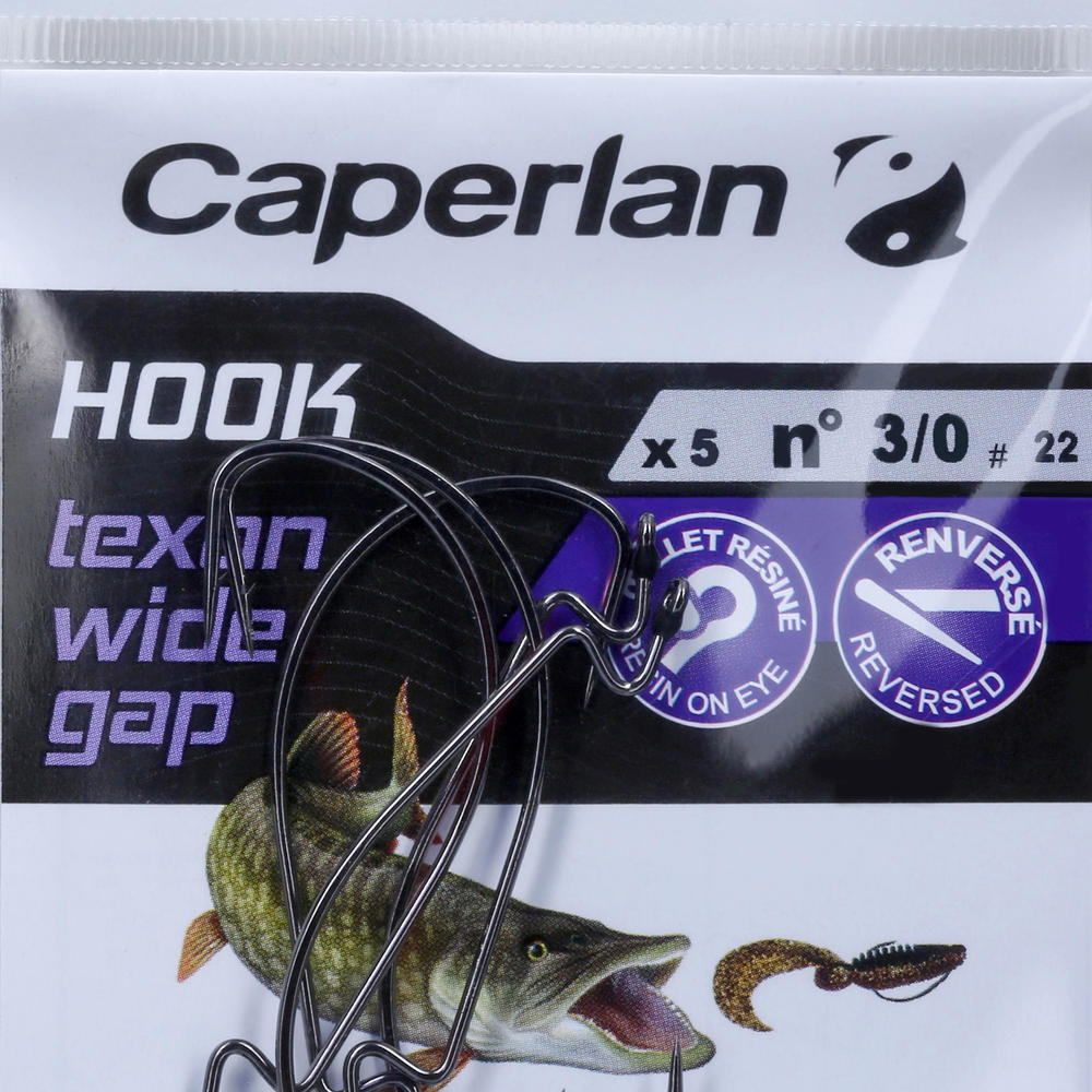 Caperlan - Decathlon Texan Worm Fishing Hook 2 - Multi - Size 2