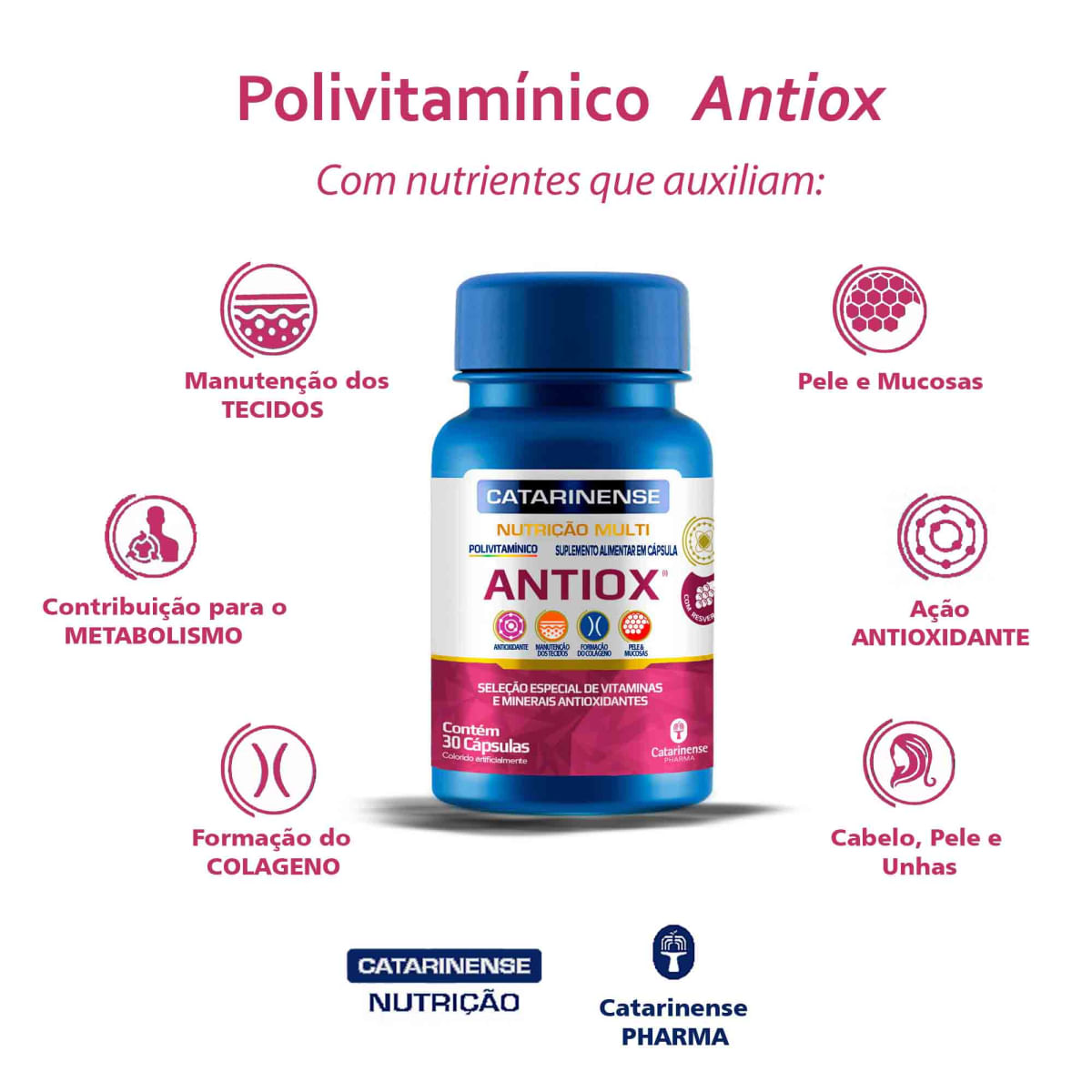Polivitamínico Antiox Catarinense Pharma 30 cps