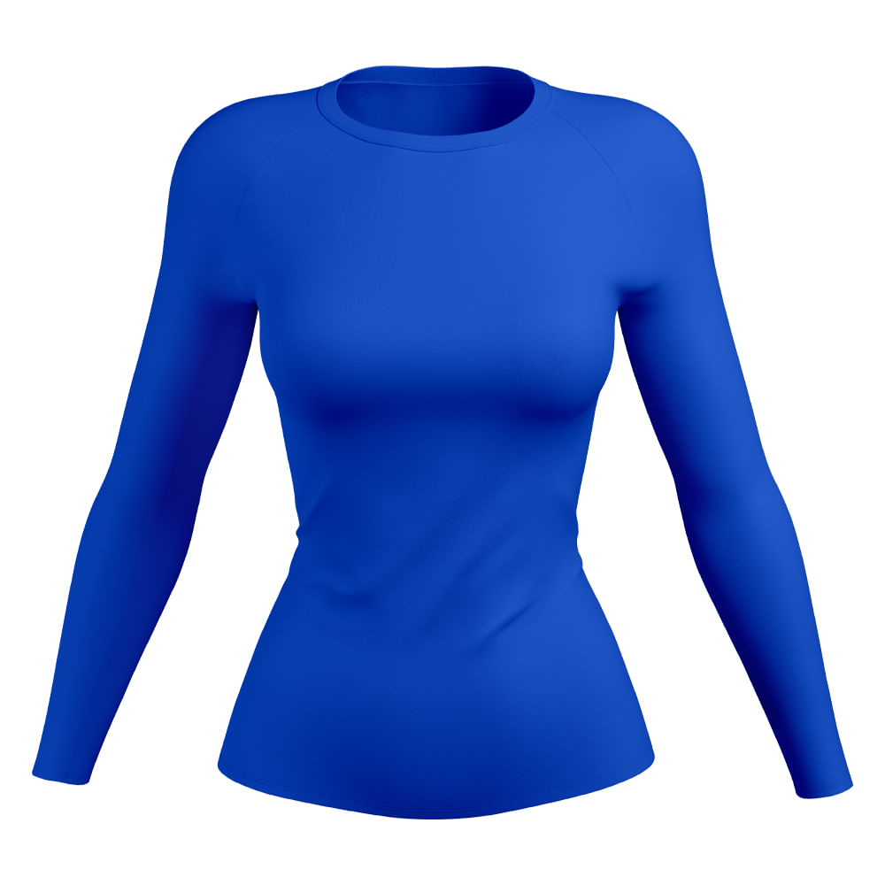Camiseta Ion Uv Com Proteção Solar Manga Longa Feminina Azul Brisa