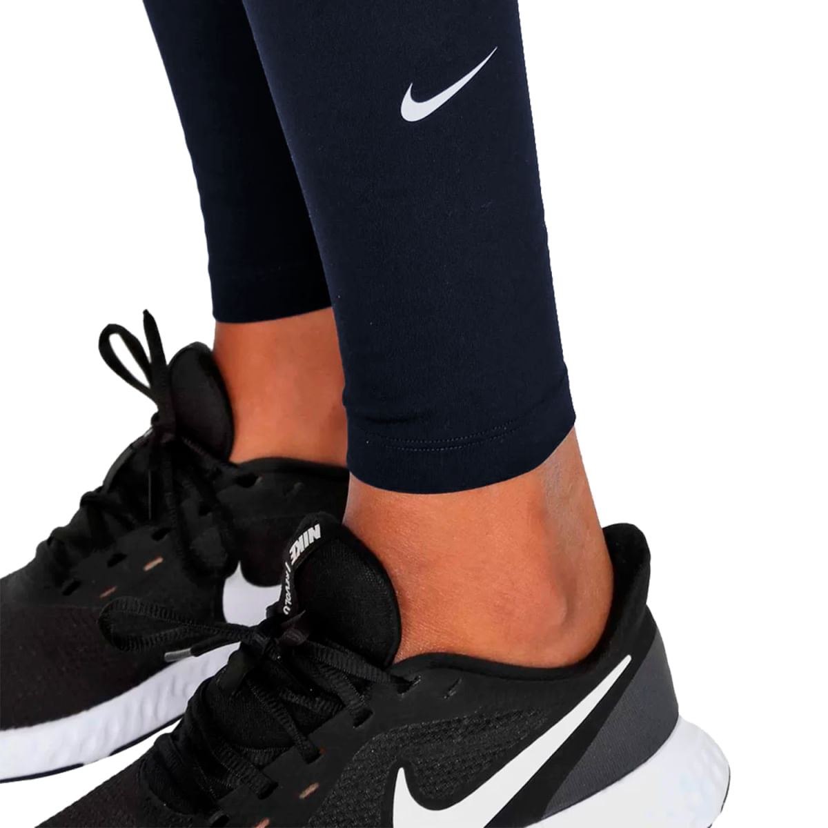 Legging Nike One Df Icnlsh Mr 7/8 Tgt - feminino- preto+branco+azul, Nike,  Roupas, PTO/BCO/AZL