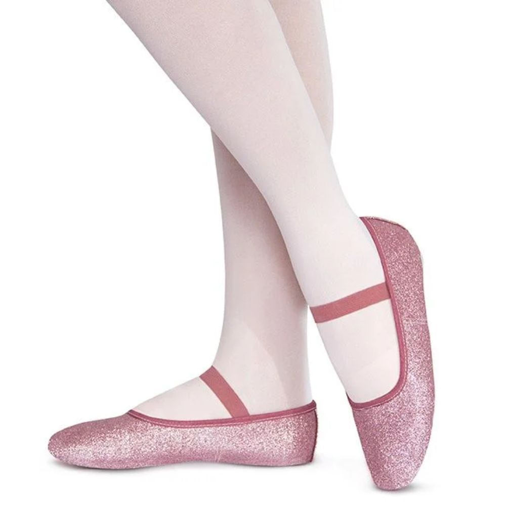 Sapatilha capezio com glitter pink meia ponta tam 32 ballet