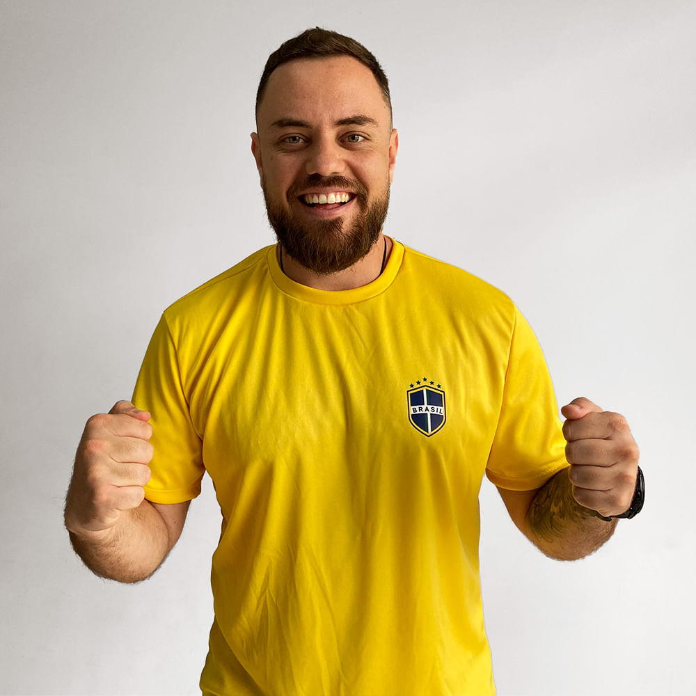 Camisa Dry Fit - Torcedor Brasil - PRETO - Sports Indaia - A loja