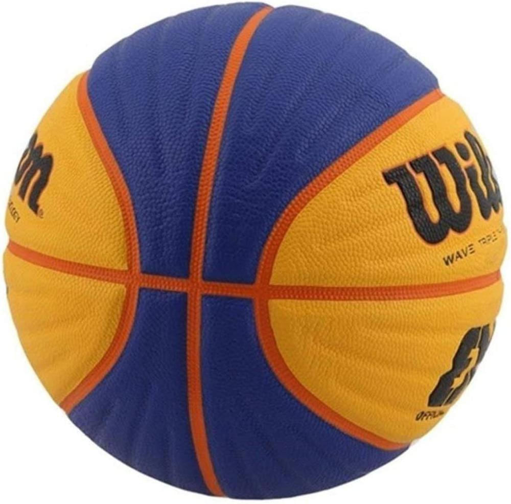 Bola de Basquete Wilson Oficial Fiba 3X3 Azul e Amarela 