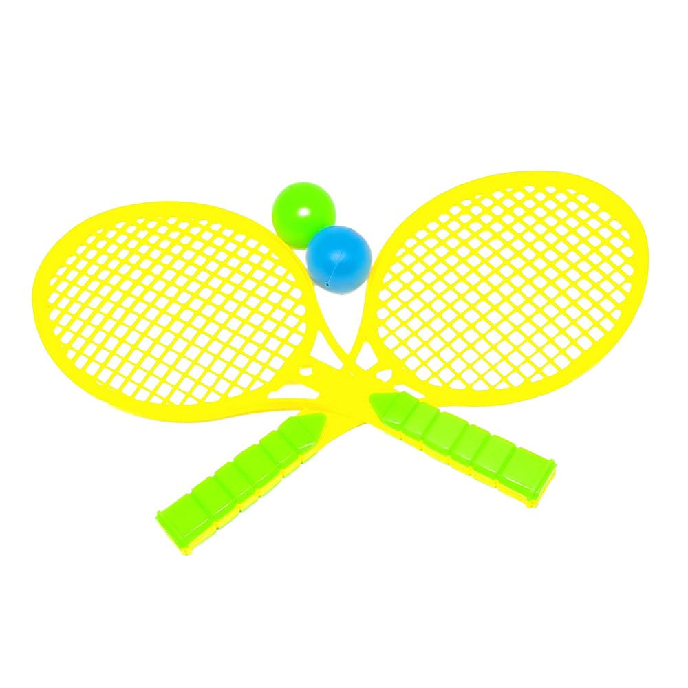 Kit Frescobol jogo tênis de praia Raquetes Bolas Infantil - Verde