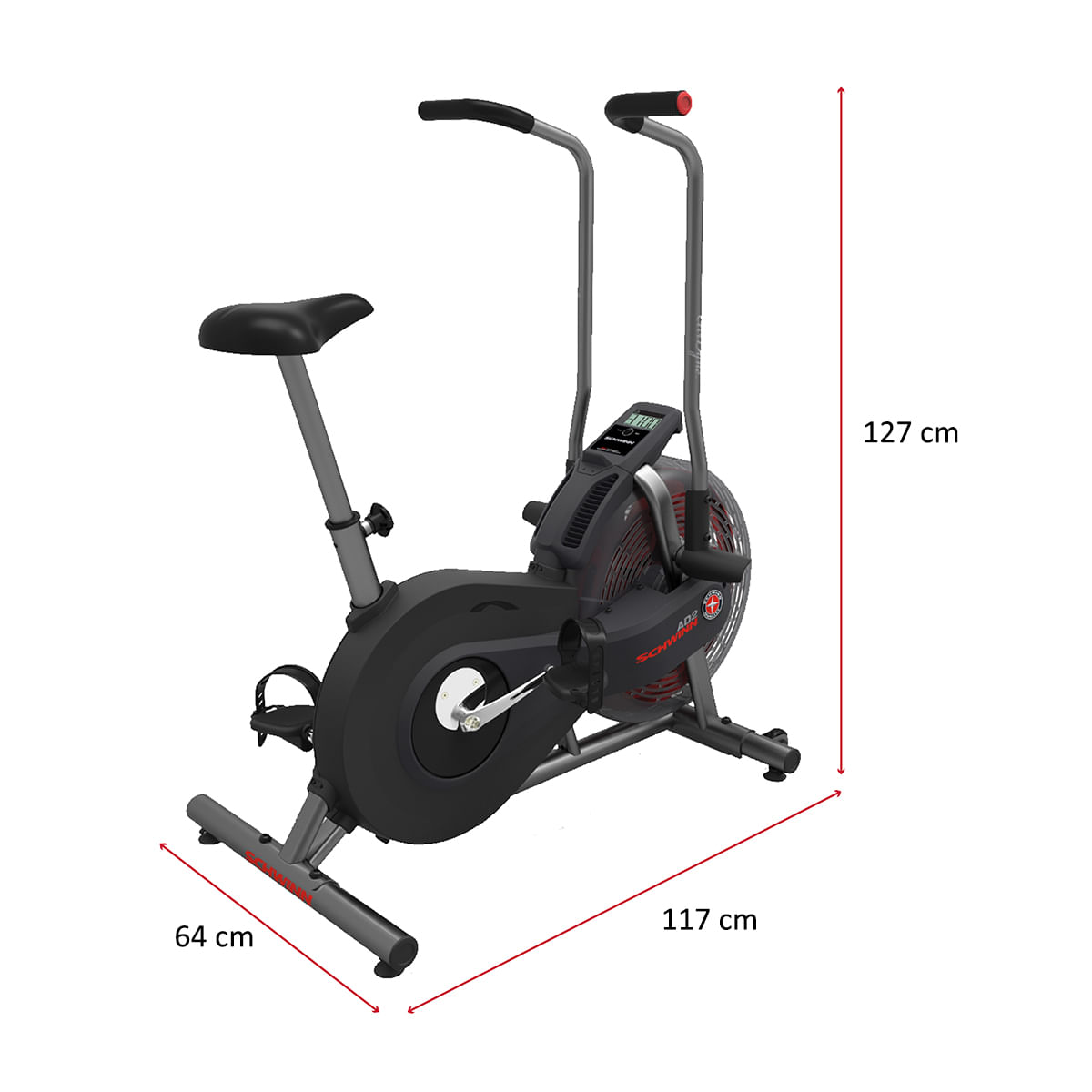 Decathlon Air bike Schwinn AD2 AirDyne Residencial Painel LCD