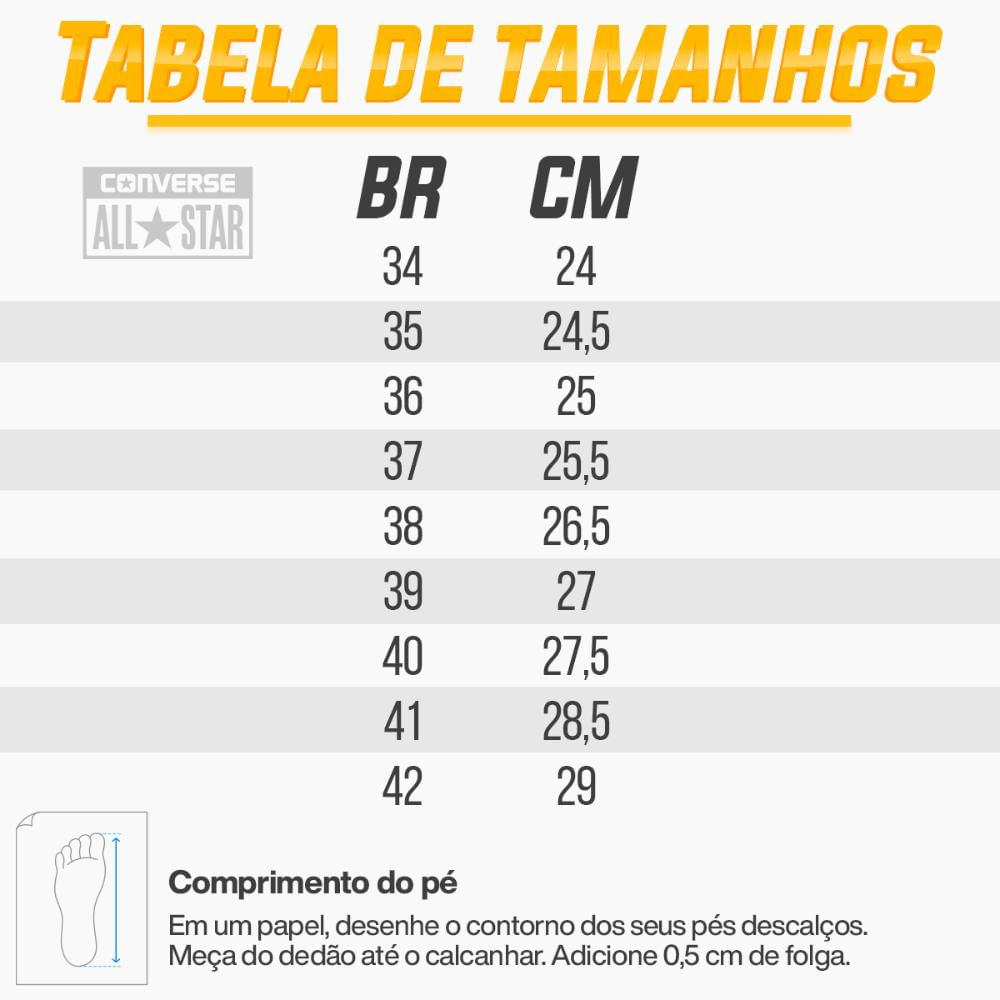 Converse tabela best sale de tamanhos