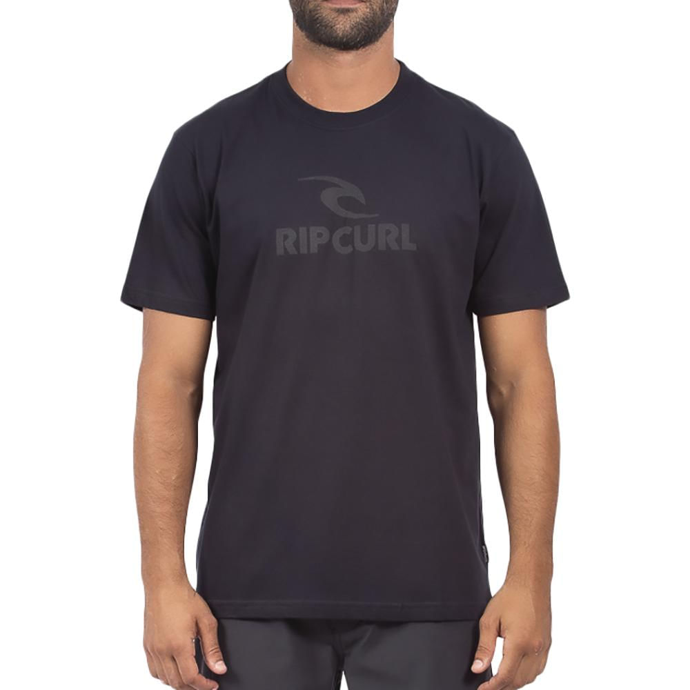 Camiseta Rip Curl Icon Logo SM24 Oversize Masculina Preto Camiseta Rip Curl Icon Logo SM24 Oversize Masculina Preto