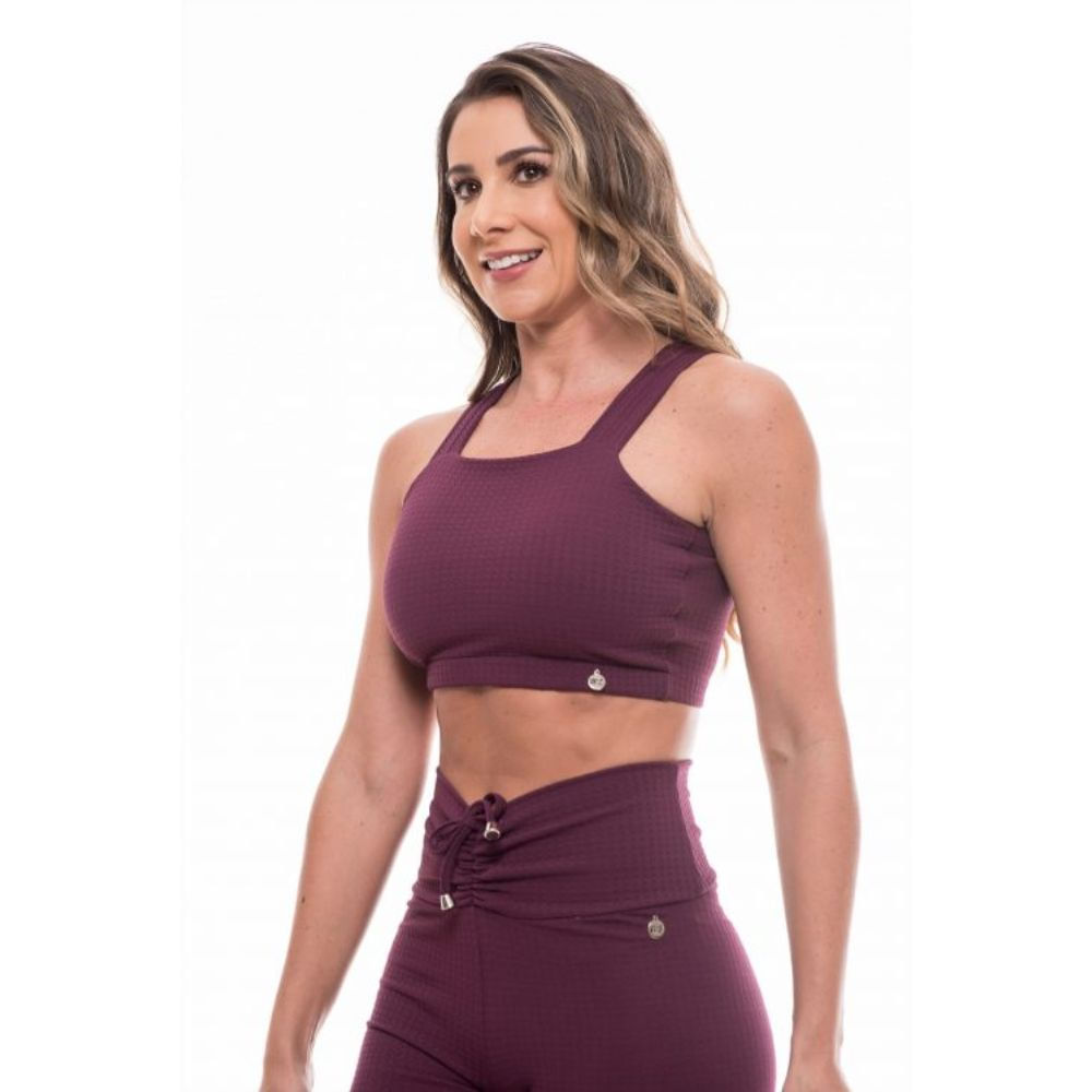 Honey Be - Top Faixa Fitness Roxo Honey Sports - Honey Be Roxo / Purple