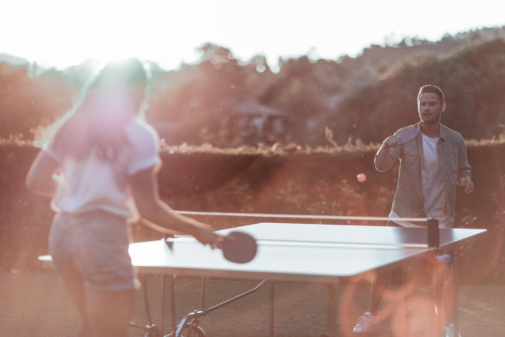 MESA DE PING PONG PPT 500.2 EXTERIOR AZUL PONGORI - Decathlon