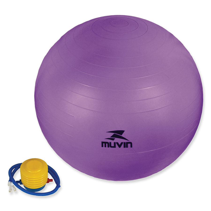 Bola de Pilates 65cm Muvin – Antiestouro – Suporta até 300kg – Com